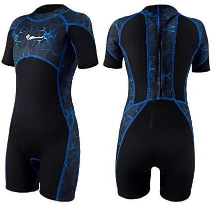 Summshall 2.5mm Neoprenanzug Kinder Kurzarm | Thermischer UV-Schutz Badeanzug für Schwimmen Tauchen Surfen | Wärmender Neopren Shorty für Mädchen Jungen 3-13 Jahre