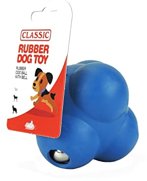 CLASSIC Odd Balle avec grelot en Caoutchouc pour Chien Bleu 95 mm