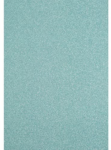 Florence Glitter Cardstock - Colours A4 Aqua Blue - 5 Sheets Craft Paper - Scrapbook & Card Making Paper - 250 GSM