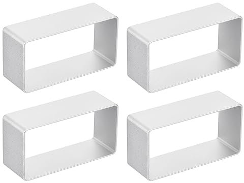 sourcing map 4pcs Metal Cookie Cutters Set, Aluminum Alloy Rectangle Cookie Cutter Suitable for Homemade Cookie Cake Fondant Sandwich, Silver