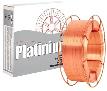 Massiv trådstyrning stål, MIG/MAG svetstråd diameter 0,8 mm platinum, 15 kg rulle skyddsgas | trådspole | ytterligare material | universell svetstråd | massiv trådelektrod G3Si1/SG2