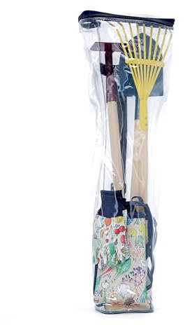 Vilac - Grand Set de Jardinier - Outils en Bois et métal pour Petits jardiniers - Dès 3 Ans -Découvrez Les joies du Jardinage en - 1 râteau - 1 bêche - 1 Pelle - 1 Tablier - 1 Paire de Gants