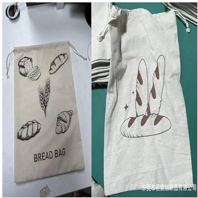 Abonana 2 Pièces Sacs à Pain En Lin Réutilisables, Sac à Pain Avec Cordon De Serrage, Sac à Pain Réutilisable pour Pain, Légumes, Fruits