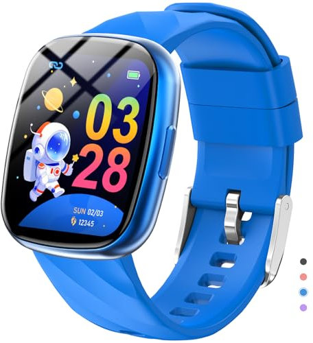Reloj Inteligente Niño, Smartwatch Niños con Llamadas Bluetooth, Pulsera Actividad 100+ Modos Deportivo 1.75 HD, Sueño, Podómetro, IP68 Impermeable, Regalos para Niños Niñas 4-12 años (Azul)