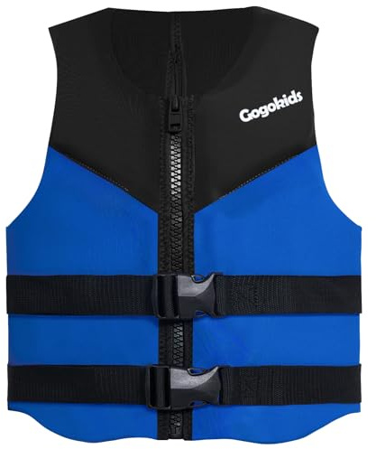 Gogokids Youth Swim Vest for Kids Teens Boys Girls 50-90 lbs & 75-125 lbs, Soft 3D Fabric Swim Jacket, Lightweight Pool Float Vest with Adjustable Straps for Swimming Boating Kayak Beach Water Sports
