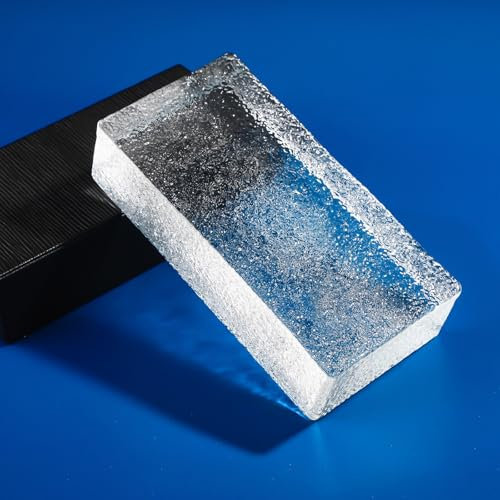 7.8 * 3.9 * 1.9in Glass Blocks ,Transparent Solid Glass Bricks,Decorative Partition Wall,for Room Divider Partition,Architectural Decoration,bar,Hotel,Restaurants(C,5PCS)