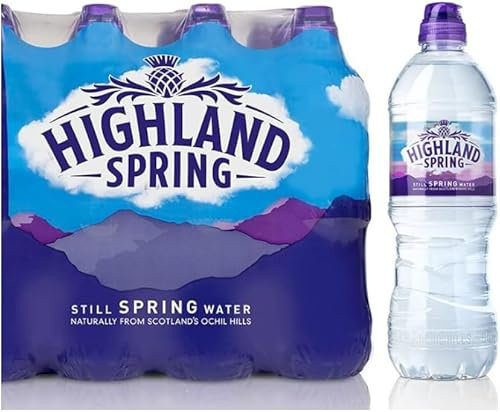 Highland Spring Still Natural Mineral Water – 18 x 750ml Sports Cap Bottles | BPA-Free | Scottish Spring Water | Convenient Bulk Pack for Home, Gym & Travel