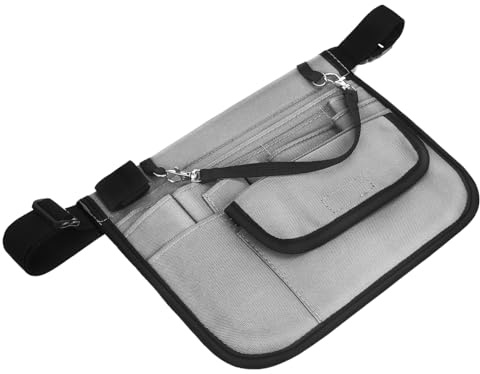 Uonlytech Delantal de Trabajo Multiusos con Múltiples Cinturón Ajustable Oxford Resistente para Camareras y Profesionales de Hostelería Restaurantes y Bares Color Gris