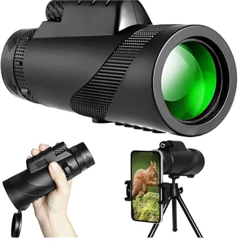 Tubkikare 80X100 Hd Monocular Telescope 8000M Long Range Zoom Bak4 Prism Telescope Med/utan Stativ Telefonklämma Jakt Utomhuscamping Kraftfullt Okular Och FöRstoringsglas(With Tripod)