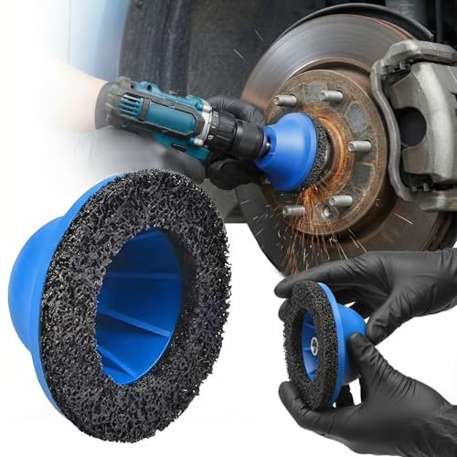 Smerigliatrice per mozzo ruota auto, set con ruota abrasiva da 90 – 150 mm, pulitore per mozzo ruota e pulizia dei cerchioni, spazzola per rimozione della ruggine, azionamento da 1/2 pollici per