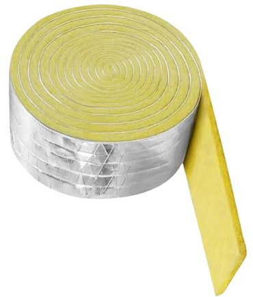 Ruban isolant – Ruban adhésif en laine de verre de 10 m | Enveloppe de tuyau | Pour distribution d'eau chaude industrielle, CVC, air, hiver, extérieur, camping-car, grenier, maison, toit, mur