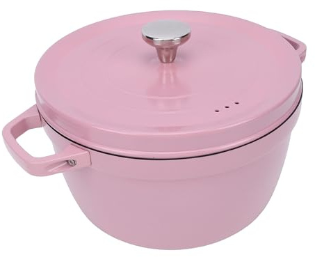 Oreilet Pentola da Forno Olandese in Ghisa Smaltata con Coperchio, Pentole Antiaderenti Resistenti, Casseruola da Forno Olandese Smaltata per Cuocere il Pane, Brasare, Stufati