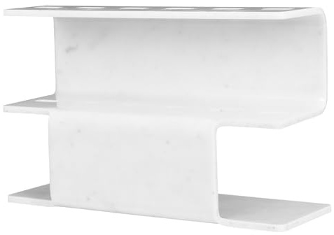 TEHAUX Présentoir à Pinces à Épiler en Acrylique Effet Marbre 6 Trous pour Extensions de Cils, Organisateur de Matériel Extension Cils Professionnel, Porte-pince à Épiler pour