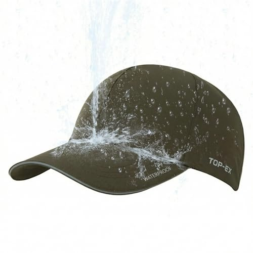 TOP-EX XL/XXL Unisex Waterproof All Weather Cap, Sun Rain Protection Baseball Cap for Running & Golf & Walking - Packable & Lightweight, 56-66CM (UK, Alpha, M, L, Green)