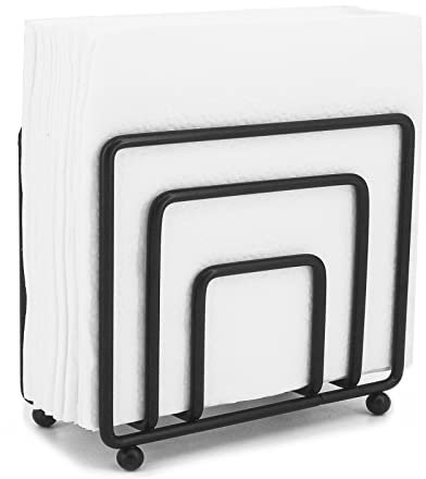 Serviettenhalter Freistehender Metall Tischtuchspender für Tische, Essen, Küche, Restaurant, Picknick (Schwarz)