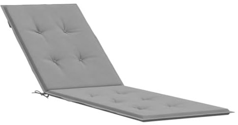 vidaXL Liegestuhl Auflage, Polster Auflage für Deckchair, Polsterauflage für Gartenliege, Liegenauflage Outdoor, Grau (75+105) x50x4cm