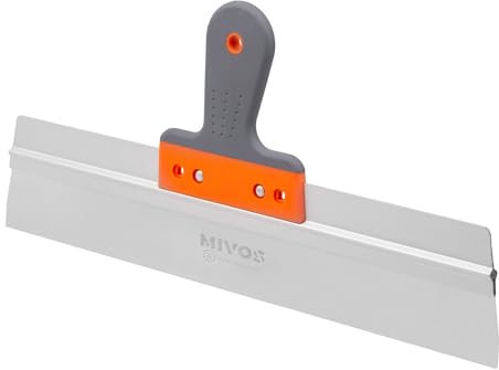 Mivos Espátula Ancha Profesional de Acero Inoxidable 450 mm - Espátula de Fachada para Grandes Superficies - Cuchillo de Revestimiento con Agarre Suave - Espátula de Yeso 45 cm