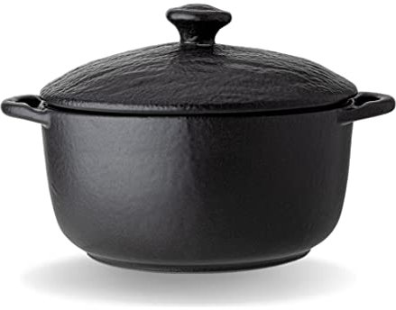 Wilmax Porcelain Pot with Lid, 600 ml, Porcelain Casserole Pot for Cooking, Braising, Roasting, for the Oven, Dishwasher and Microwave Safe, for Warming, Perfect in a Set