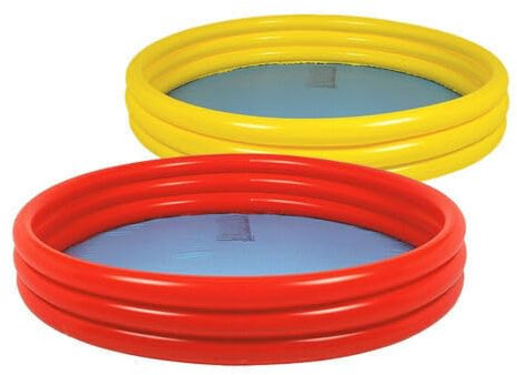 ADEPTNA 3 Ring Inflatable Children Kids Swimming Paddling Pool for Garden Outdoor Size 122cm Diameter x 25cm Height