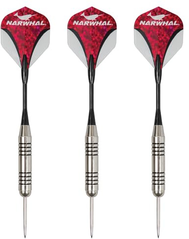 EastPoint Steel Tip Darts for Dart Board, Carry Case, Red/Black, 22g, 3 Pc
