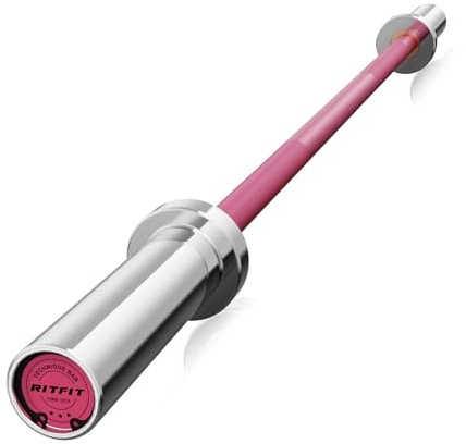 RITFIT Olympic Barbell 4ft/6ft - 2 Inch Weight Bar for Strength Training, Weightlifting, Squat, Deadlift, Bench Press, Curl, Overhead Press - 350lbs/500lbs Capacity 4FT Pink