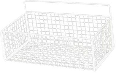 perfk Cestino portaoggetti per armadietto, Organizer da Parete, Robusto Cestino in Filo di Acciaio per Snack di, Bagno, casa, biancoM