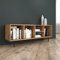 Homestyle4u 2651, TV Board Industrial Design 140 cm Lowboard TV-Schrank Eiche Holz Metall Fernsehschrank Kommode