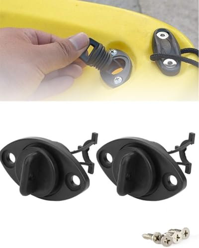 QLEUIFT Ablassschraube Boot, Kajak Wasserablauf Stopfen Stopper Boote Lenzstopfen, 2 Stück, mit 4 Schrauben für Kanu Boot Schlauchboot