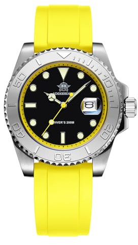 ADDIESDIVE Analoge Quarzuhr für Herren Taucheruhr BGW9 Leuchtend 200 m wasserdicht Mit Gummiband
