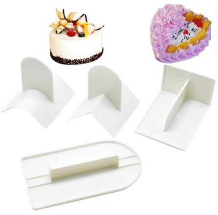 TOPBATHY 4pièces Set De Grattoirs Pâtisserie Plastique pour Fondant Lisseur Polyvalent pour Surface Et Bords Outils De Décoration Gâteaux DIY