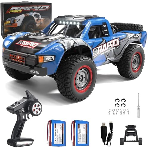 Yidedraw RC Cars 1:14 RC Truck 30 MPH 4WD Remote Control Car All Terrain Trophy Car for Adults Boys Teens Fast Off-Road RC Buggy Big Short Course Monster Truck with 2 Batteries 50 Mins Play (RTR)