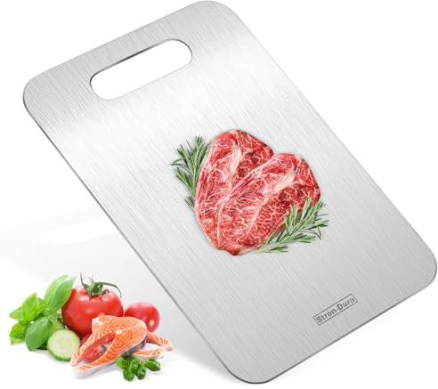 Stron- Dura Cutting Board - 304 Food Grade Stainless Steel Cutting Boards for Kitchen- for cutting Meat, Fruit, Vegetables, Outdoor or Indoor 11.5 X 8 (1, Small)
