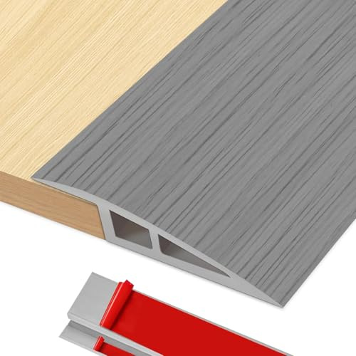 BOYIFEIJIE Transition Strip Height Adjustment, 2 m x 7 cm, PVC Transition Profile, Self-Adhesive, Door Threshold Strip Height Adjustment from 15 - 20 mm, Transition Strip Floor for Laminate, Tiles