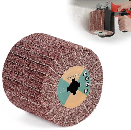 EXLECO Rullo Abrasivo per Levigatrice a Fibra Spazzola 120x100x19 mm, Grana 80 Spazzola Abrasiva Satinata con Carta Abrasiva, per Satinatrice Spazzolatrice, per Legno, Superfici in Metallo