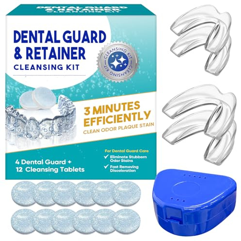 Bite Bruxismo Notturno, Comfort Ottimale & Protezione Durevole, Protezione Notturna per Denti e Mascella, Anti Digrignamento dei Denti, Automodellanti, Bruxismo, 4pcs