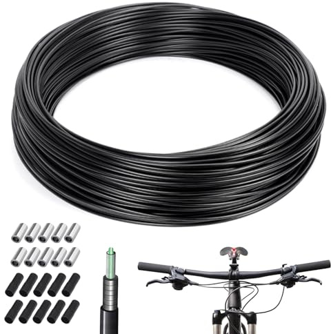 Set de Cable de Frein Vélo, 10m Câble de Frein Vélo Diametre 5mm, Kit De Câble de Frein de Vélo pour Vtt Route Bmx Velo Pliant, No