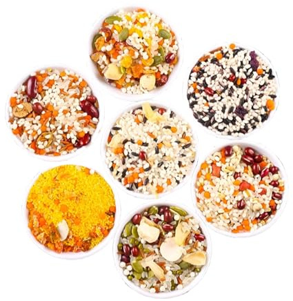 Mélange De Bouillie Céréales For 7 Jours, 120 G × Paquets, Combinaison Nutritive Grossières Violettes, Ingrédients Petit-déjeuner Prêts À Cuisiner