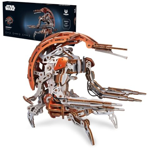 UGEARS Star Wars Droideka träpussel för vuxna 3D – 3D-pussel, jul, träbyggsats, gör-det-själv set, pyssel, vuxna, modellbygge träpussel, pysselset trä, modell