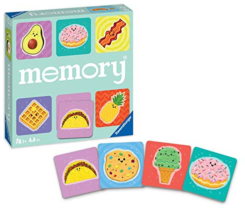 Ravensburger Foodie Favorites Memory Game - Quick & Engaging Matching Game | Enhances Focus & Memory Skills | Fun Food Illustrations | Ideal for Kids and Family Fun