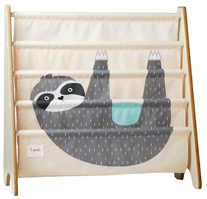 3 Sprouts - Bücherregal Kinderzimmer Holz - Montessori Bücherregal für Kinder - Faultier