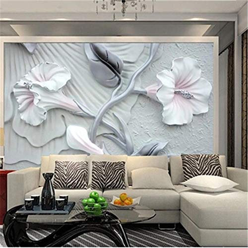 Benutzerdefinierte Tapete 3D-Wandfarbe Schnitzen Schöne Hintergrundwand Wohnzimmer Schlafzimmer Hotel Tapete,300(W)*210(H)Cm