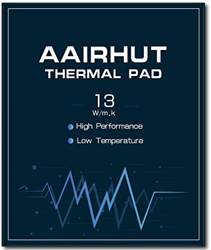 Aairhut Thermal Pad Wärmeleitpad 13W/mK, 120x120x0,5mm Silikon-Kühlpad, GPU, nicht leitend, hitzebeständig, extreme Odyssey-Abdeckung mit zwei selbstklebenden Folien für PC-Laptop-Kühlkörper/GPU/CPU