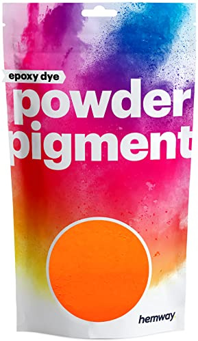 Hemway Epoxy Dye Powder Pigment UV Fluorescent Neon Orange Powder 50g | Mica Pigment for Resin, Epoxy, Polyurethane Paint, Jewellery & Resin Floors, Colour Enhancement