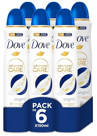 Dove Advanced Care Deodorante originale protezione 72 ore Spray 150 ml, confezione da 6
