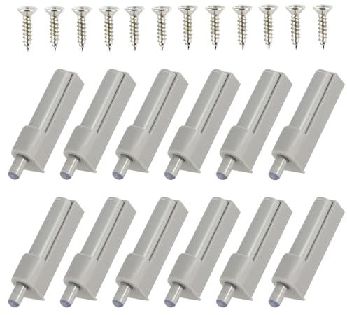 Drucktüröffner Push to Open,12 Stück Push to Open Türöffner,Tip on für Türen,Softclose Türdämpfer Möbeltürdämpfer,Schranktür Dämpfer,Türdämpfer Haustür Grau für Küchenschublade Schrank,Möbel