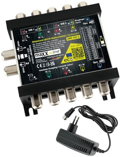 maxx.onLine Sistema de cableado multiinterruptor único para 1-2 satélites y 32 participantes incl. 18V F-enchufe de alimentación, un solo cable multiinterruptor en cascada