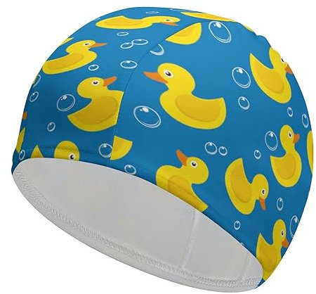 Badekappe aus Gummi, gelbe Ente für Damen und Herren, bequeme Badekappe, langlebig, Duschhaube