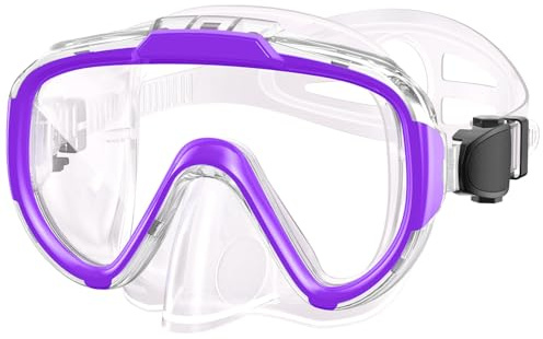 Zeligerstar Maschera da snorkeling per bambini, vista panoramica a 180°, maschera da nuoto anti-appannamento con lenti di protezione UV, occhialini da nuoto per bambini da 6 a 14 anni