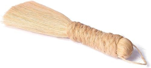 SATVIK - Escoba de tallo de plátano ecológica grande de 14 cm para Pooja, escoba de limpieza de mandir hecha a mano para habitación Puja, fibra de plátano Jhadu, duradera, ligera, diseño auspicioso