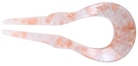 Ipetboom Forchetta Cinese Per Chioma Da Donna, Bastoncino a u in Acetato Rosa Pesca, Fermaglio Elegante Per Acconciature Festa Matrimonio Ballo